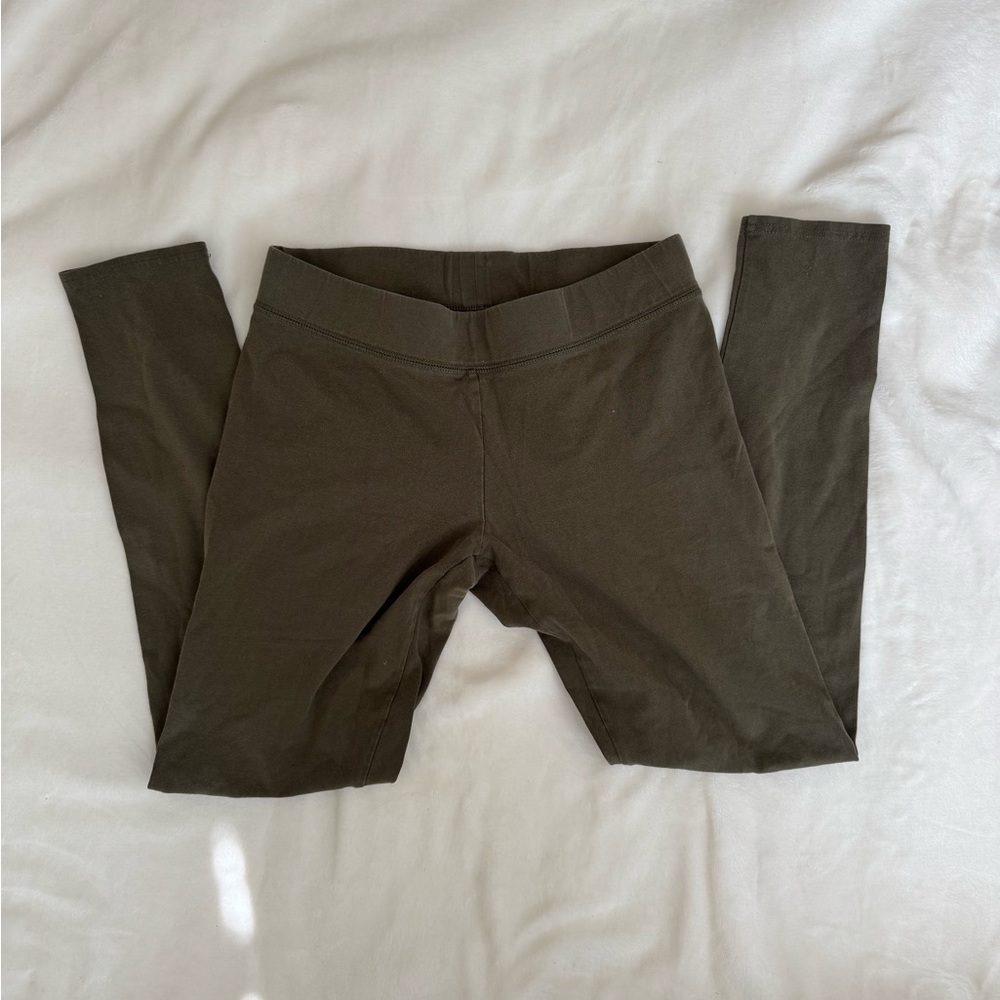 Aerie army green cotton leggings size medium